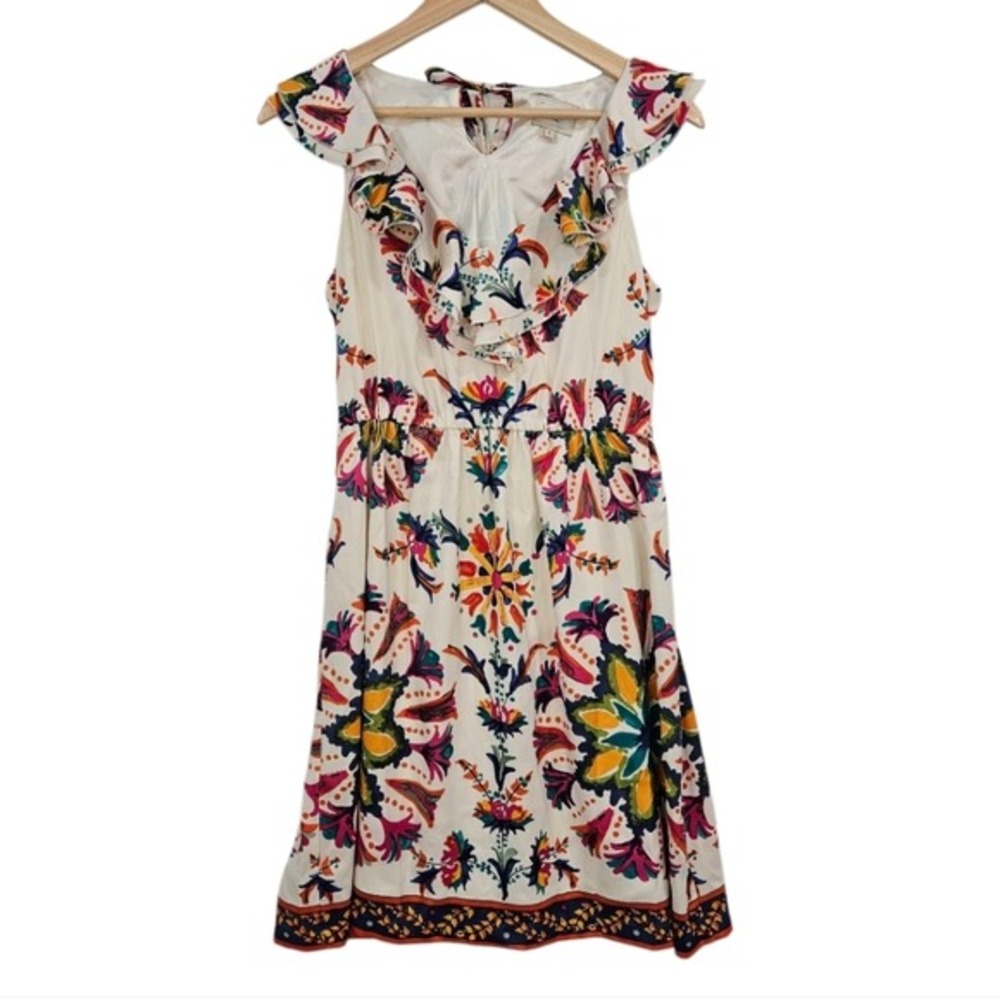 ECI New York Tropical‎ Mini Dress V Neck Resort Vacation Size 2
